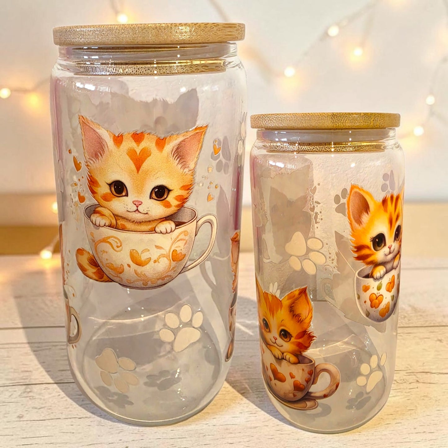 Glas Katzentasse