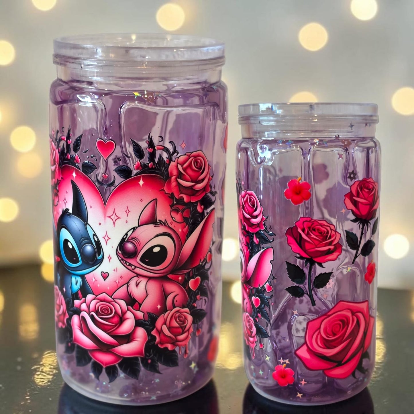 Glitzerbecher Stitch Honig Art