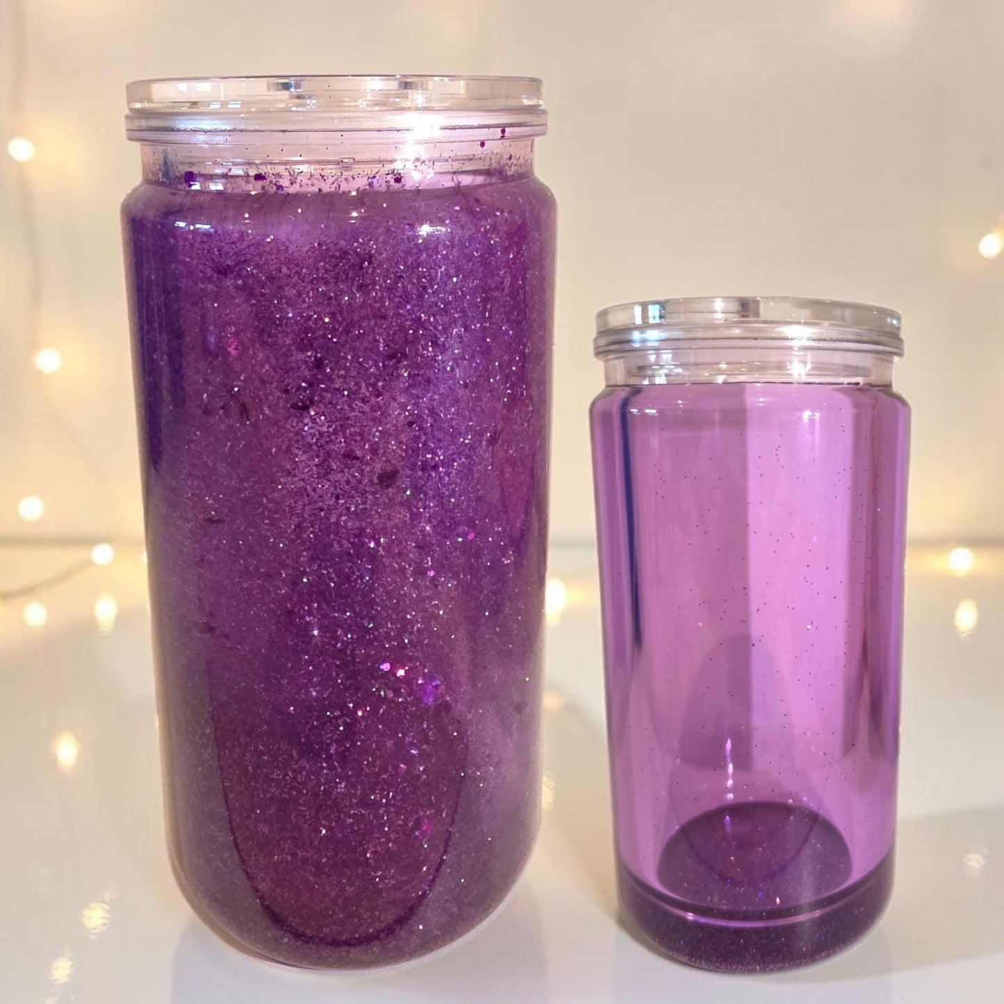 Glitzerbecher Lila fein