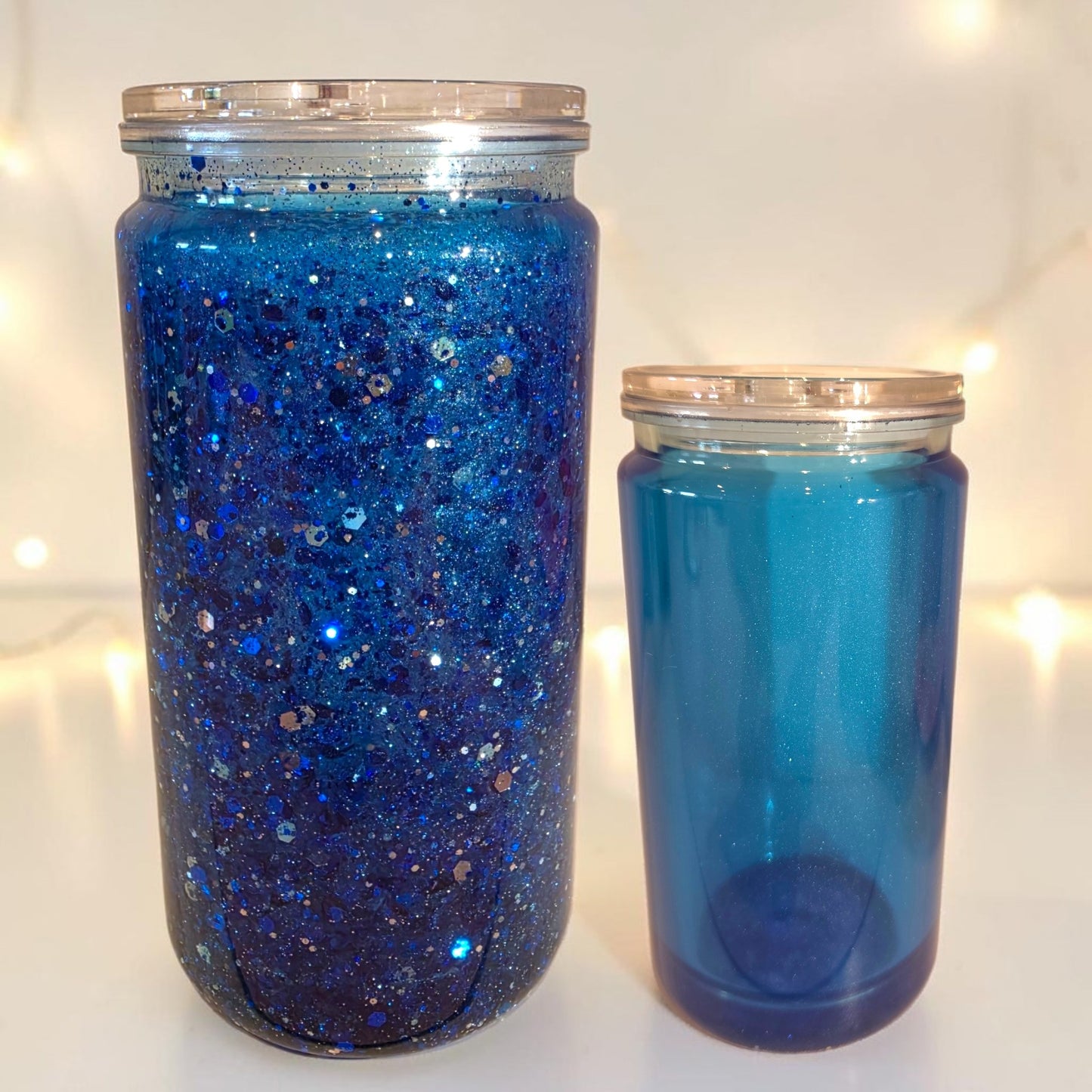 Glitzerbecher dunkelblau