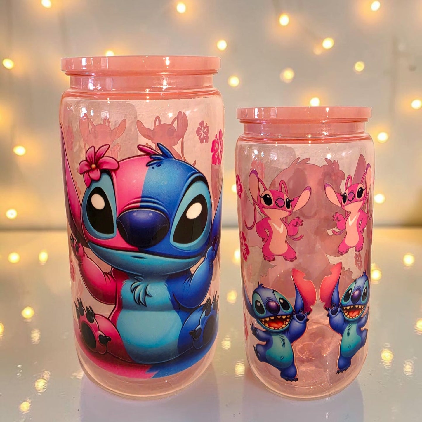 Kunststoffbecher rosa Stitch