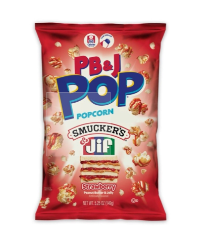 Candy Pop Popcorn Smuckers Jif Peanut Butter Jelly Strawberry (149g)