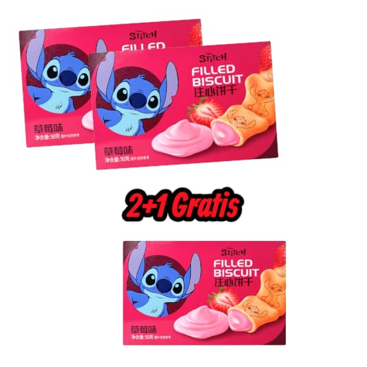 Filled Biscuit Strawberry 50g 2+1