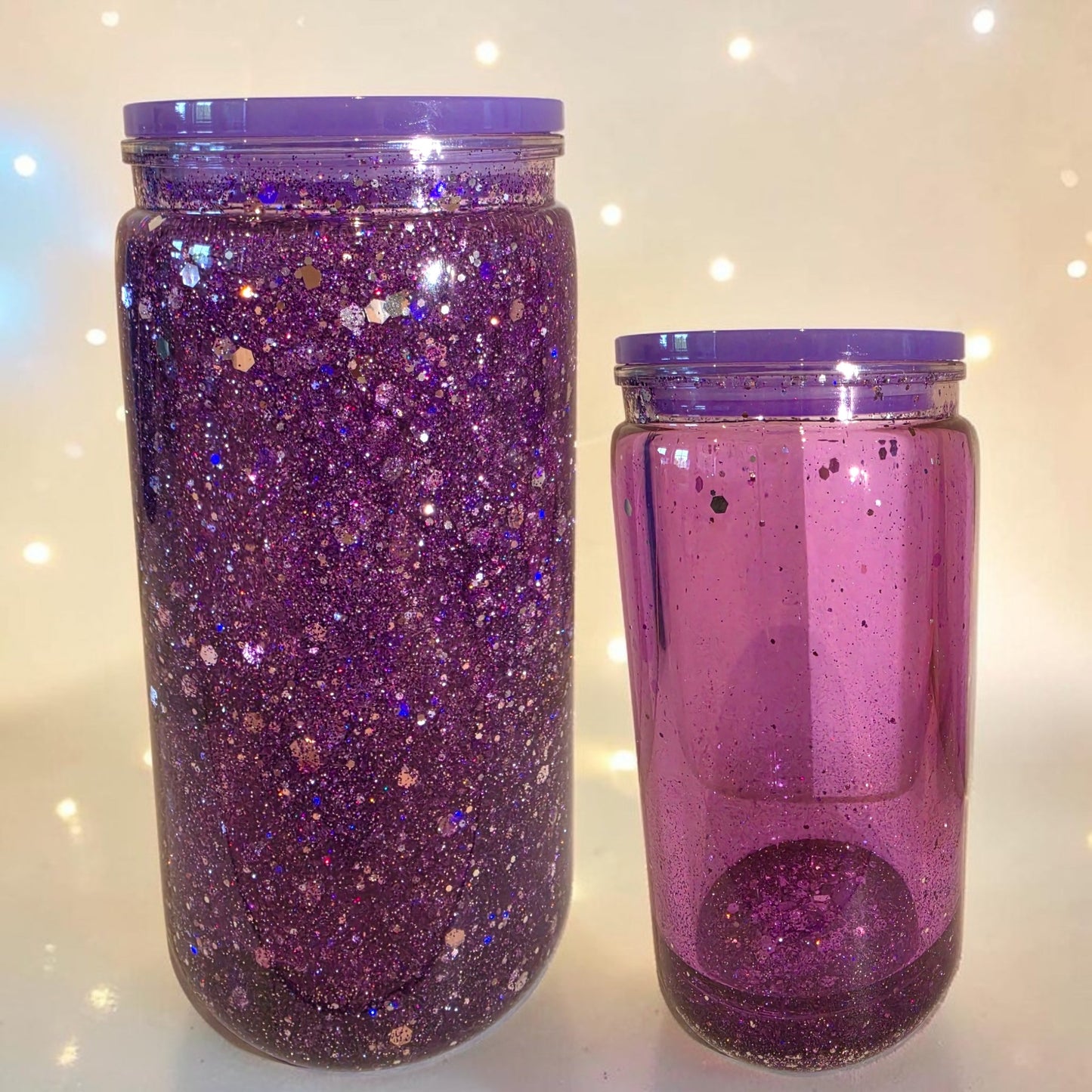 Glitzerbecher lila grob