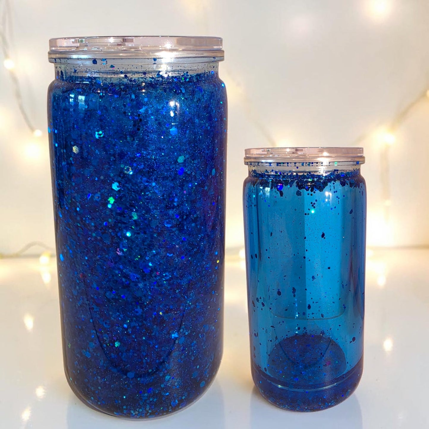 Glitzerbecher dunkelblau